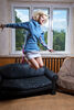 Kleid mit blauen Elefanten und Kapuze - Ken Panda