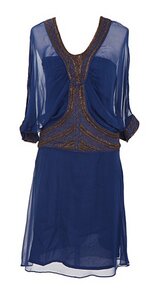 Besticktes Kleid, kobalt - Ivana Basilotta