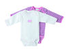 Babybody Langarm 2er Pack rosa-weiß - biobaby
