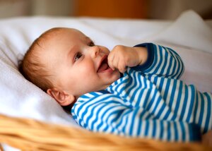 Babybody Langarm 2er Pack blau-weiß - biobaby