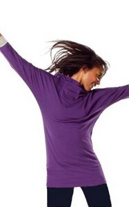 Langer Sweater, iris+dunkelgrau - Ideo