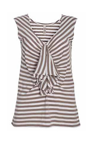 Wasserfall Top, sand gestreift - PeopleTree