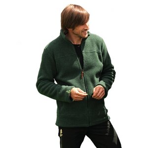 Engel Bio Woll-Fleece Herren Jacke tailliert - Engel natur