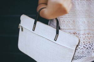 Exclusive Designer iPad Tasche aus Hanf/Leder/Baumwolle (beige) - Eccolifestyle