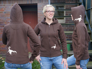 'Skorpion' Frauen ZIP-HOODY FAIR WEAR - shop handgedruckt