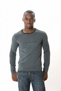 Langarmshirt Hermes in grau-schwarz - Göttin des Glücks