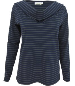 Ringelshirt mit Schalkragen - bibico