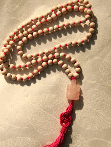 Mala mit Rosenquarz-Ganesha - BAGHI