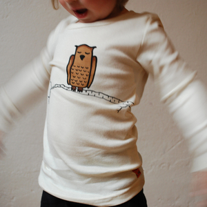 Kinder Longsleeve Zweigeule natur - Cmig