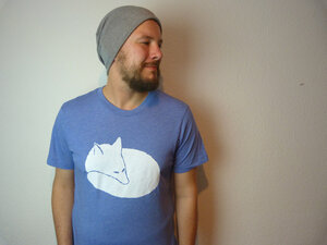 Fuchsi Fuchs Herren Tri Blend T-Shirt, Blau - ilovemixtapes