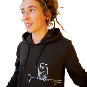 Damen Hoodie Zweigeule dunkelgrau - Cmig