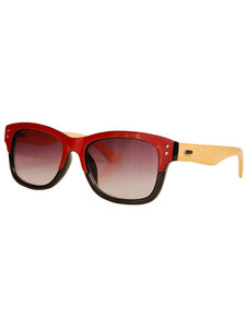 ECO UNIT.T Wayfarer-Stil Sonnebrille – rot-schwarz - woodlike