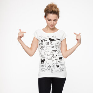 90Cats Cap Sleeve black/white - THOKKTHOKK