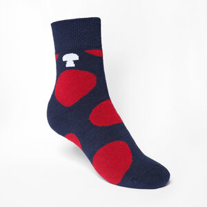 Polka Mid-Top Plüsch Socken red/navy - THOKKTHOKK