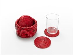 Upcycelter Glasuntersetzer mit Körbchen (Set von 6) - Kalakosh