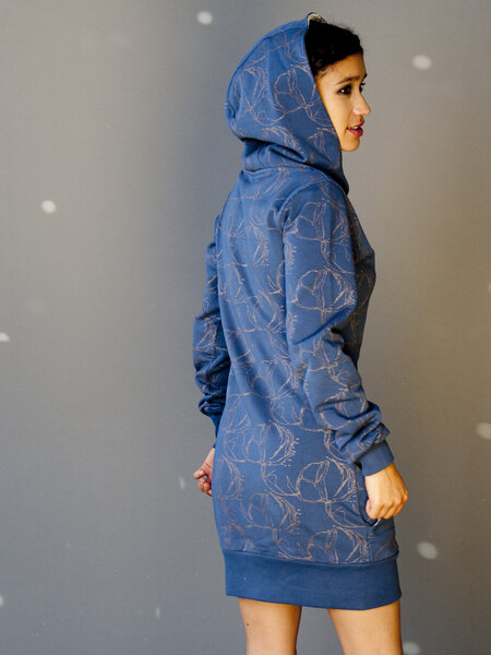 INDIGO BLUE DRESS - COPPER COTTON BALLS - Ken Panda
