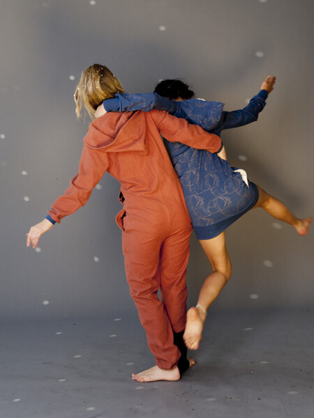 INDIGO BLUE DRESS - COPPER COTTON BALLS - Ken Panda