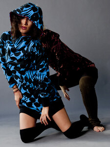 BLUE HOODED DRESS - BLACK NIGHT FOREST - Ken Panda