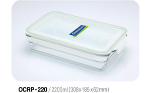 Glasslock Auflaufform und Frischhaltedose 2200ml, rechteckig - Glasslock