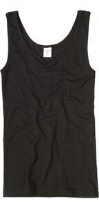 Trägerhemd, schwarz V-Ausschnitt 4350 Biobaumwolle - Living Crafts