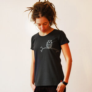 Damen T-Shirt Zweigeule dunkelgrau - Cmig