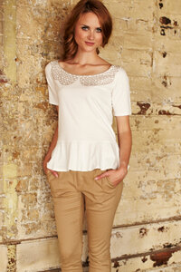 Lace collar print peplum tee von People Tree - People Tree