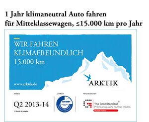 Die Klimaschutz-Vignette für Autofahrer - Klimaschutzprojekte unterstützen, klimaneutral Auto fahren - ARKTIK