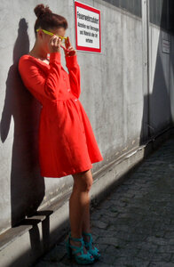 Sweat-Minikleid Bright Red - STUDIO JUX