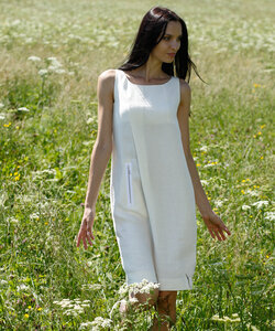 Linnen Case Dress floral white - Alma & Lovis