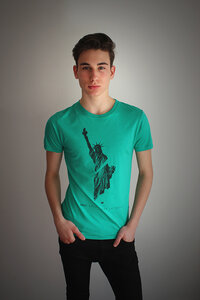 Herren Rundhals Bamboo Shirt, 'NEW YORK' - Re-Bello