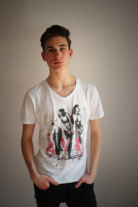Herren, V Neck, T-Shirt, 'The Eco Ride' - Re-Bello