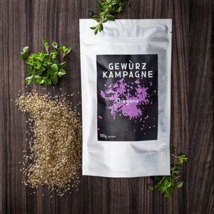 Bio Oregano 100g, gerebelt in Aromaverpackung - Gewürzkampagne