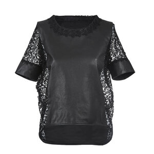 LACE LEATHER SHIRT - deepmello
