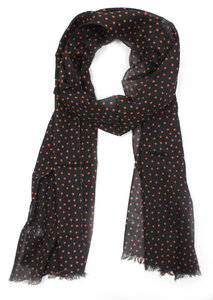 Tuch 'Sternchen' in SCHWARZ-ORANGE - fair produziert, per Hand hergestellt - Majana